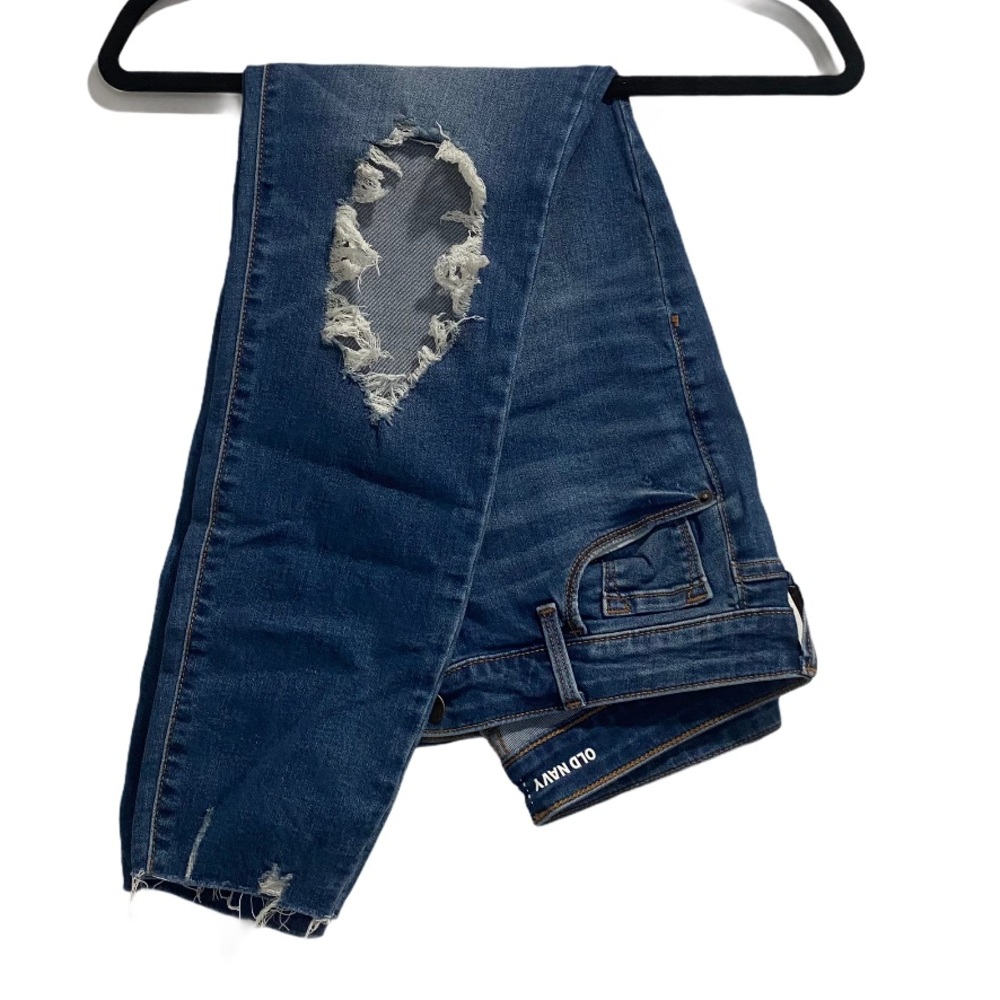 Old Navy Rockstar Mid Rise Knee Cutout Jeans Sz 4